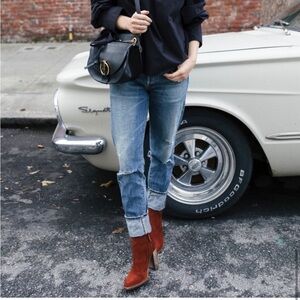 Freda Salvador Rust Suede Ankle Boots